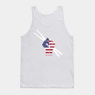 Drummer Drum Sticks American Flag Tank Top